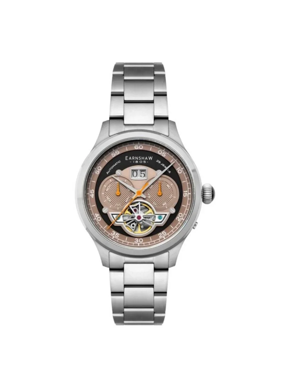 NWT Thomas Earnshaw Baron Grand Date Calendar Open Heart Automatic Black Dial Me